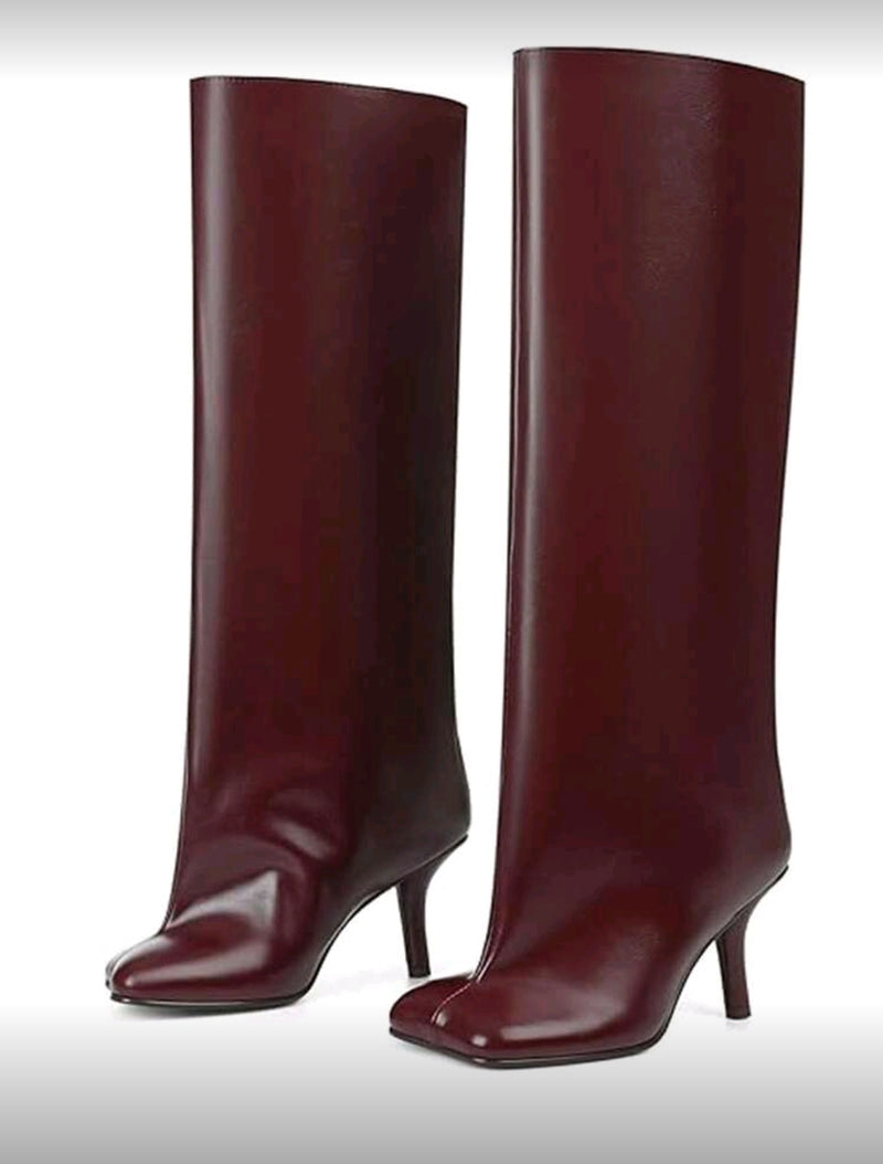 Wide-Leg Square Toe Boot