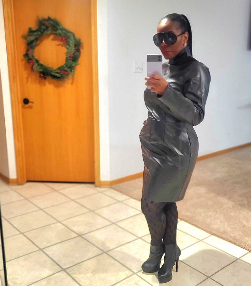 Faux Leather Pullover Mini Dress Obsessed Chicago Boutique Faux Leather Pullover Mini Dress Obsessed Chicago Boutique