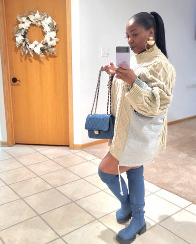 Oversided Denim Patch Shirt/Dress