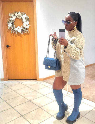 Oversided Denim Patch Shirt/Dress