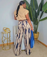 Tie-Dye Mocha Drawstring Pants