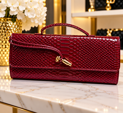 Snakeskin Print Clutch