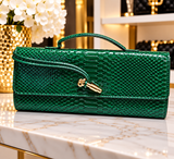 Snakeskin Print Clutch