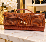Snakeskin Print Clutch