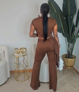 Brown Draped Set