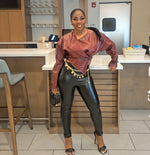 Burgundy Faux Leather Jacket