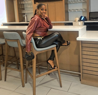 Burgundy Faux Leather Jacket