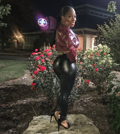 Burgundy Faux Leather Jacket