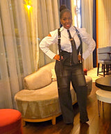 Black Ice Denim Jumpsuit