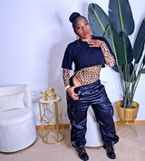 2 piece Leopard Print Bodysuit