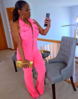 Pinky Halter Jumpsuit
