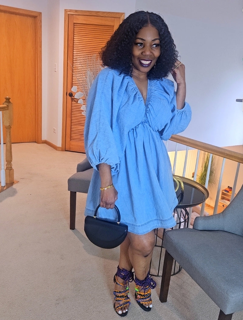 Light Denim Babydoll Dress