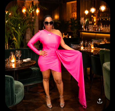 Pink One Shoulder Dress