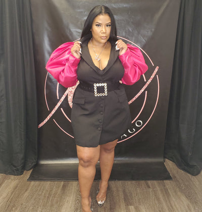 Puffy Sleeve Mini Dress