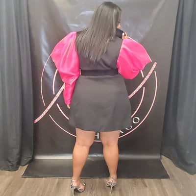 Puffy Sleeve Mini Dress