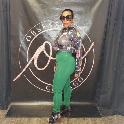 Pine Green Bandage Pants