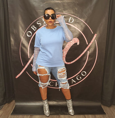 Bling Bling Sleeve Sweatshirt