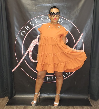 Rust Babydoll Dress