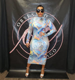 Multi-colored Bodycon Dress