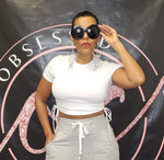White Cropped Tee