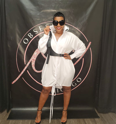 White Oversized Bubble Dress