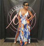 Blue Splash Maxi Dress
