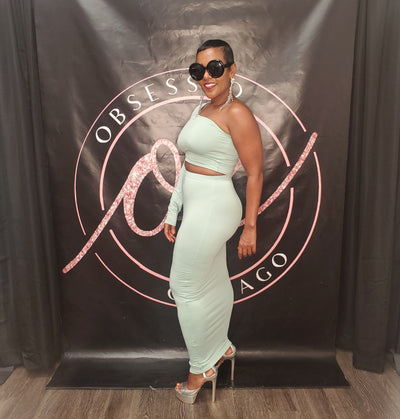 One Shoulder Maxi Set