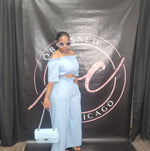 Powder Blue Cropped Set