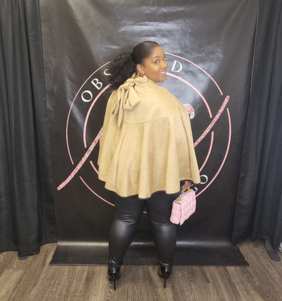 Faux Suede Cape