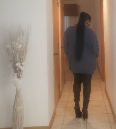 Denim Cardigan Sweater