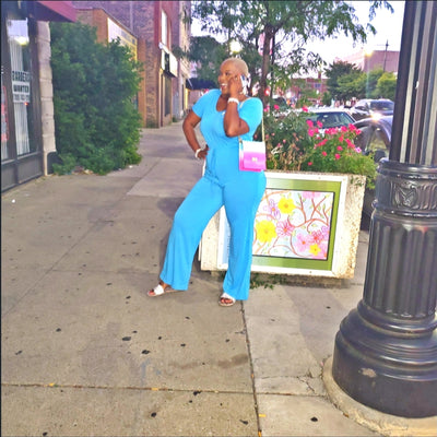 Curvy Turquoise Jumpsuit