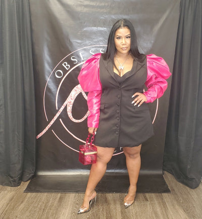 Puffy Sleeve Mini Dress