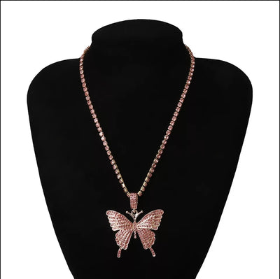 Butterfly Rhinestone Necklace