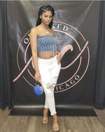 Denim Bling Tube Top