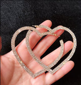 Heart Shaped Rhinestone Earrings
