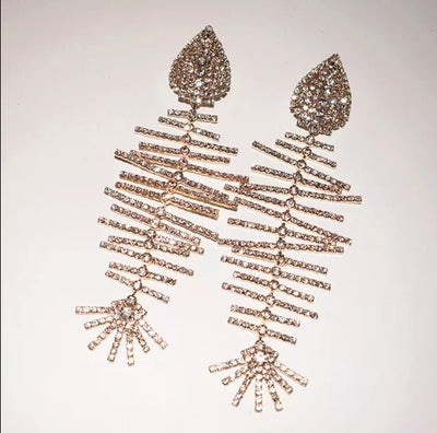 Fishtail Rhinestone Earrings